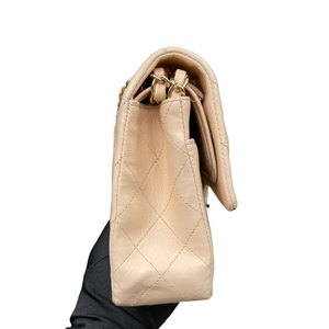 Classic Lambskin Double Flap Medium Beige GHW