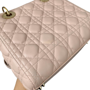 Cannage Lady Dior Medium Lambskin Light Pink GHW