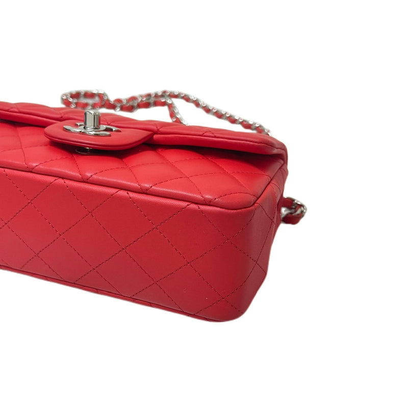 Mini Rectangle Lambskin Red SHW