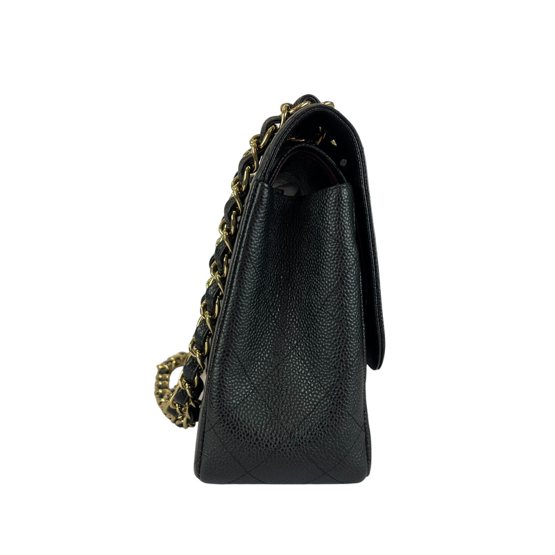 Jumbo Classic Double Flap Caviar Black GHW