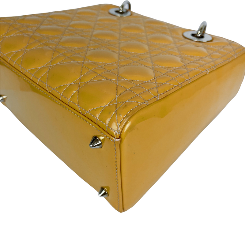 Lady Dior Medium Patent Leather Orange SHW