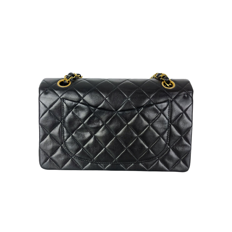 Vintage Classic Double Flap Bag Lambskin Small Black GHW