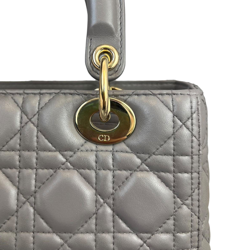 Lady Dior Medium Lambskin Grey GHW