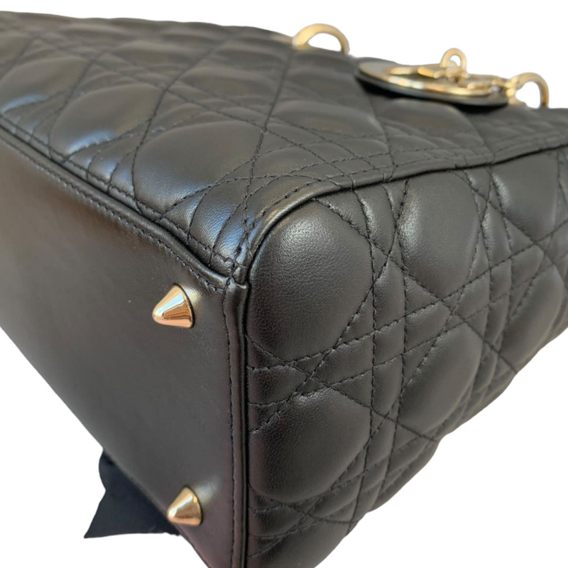 Lady Dior Lambskin Medium Black GHW