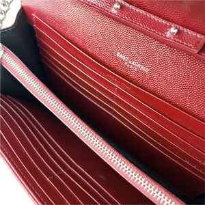 Envelope WOC Small Grained Leather Red SHW