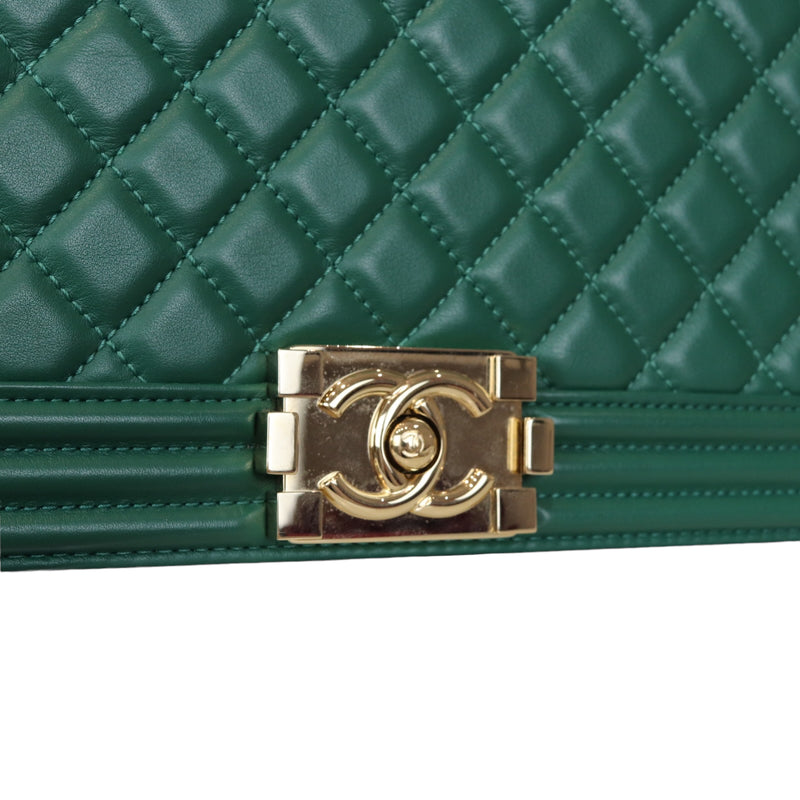 Old Medium Le Boy Green Lambskin GHW