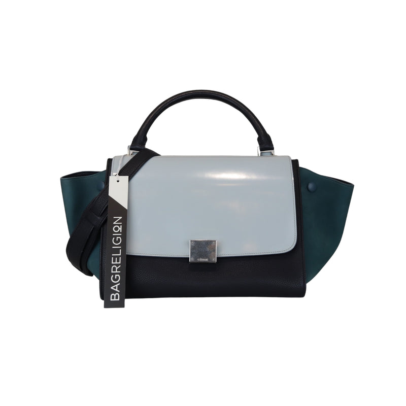 Medium Tricolor Trapeze Satchel