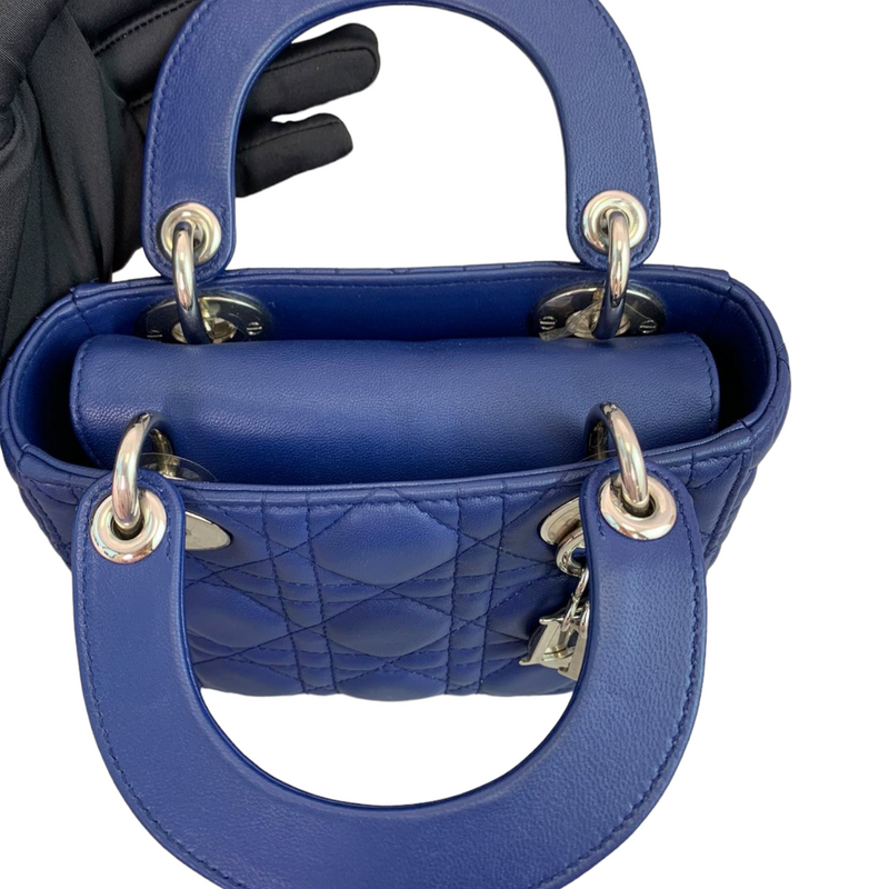 Mini Lady Dior Lambskin Blue SHW