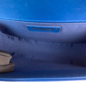 Boy Old Medium Lambskin Blue GHW