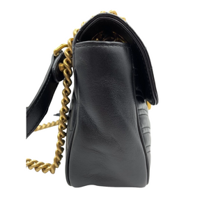 GG Marmont Small Matelassé Black GHW