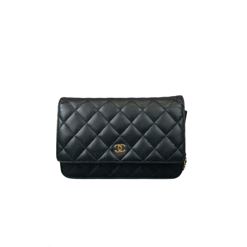 Wallet on chain timeless/classique cloth crossbody bag Chanel Black in  Cloth - 19989655