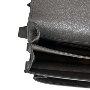 Sunset Grained Leather Small Dark Grey SHW