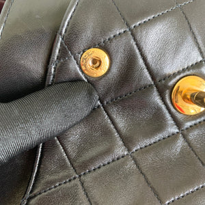 Vintage Classic ML Double Flap Lambskin in Dark Brown and 24K GHW