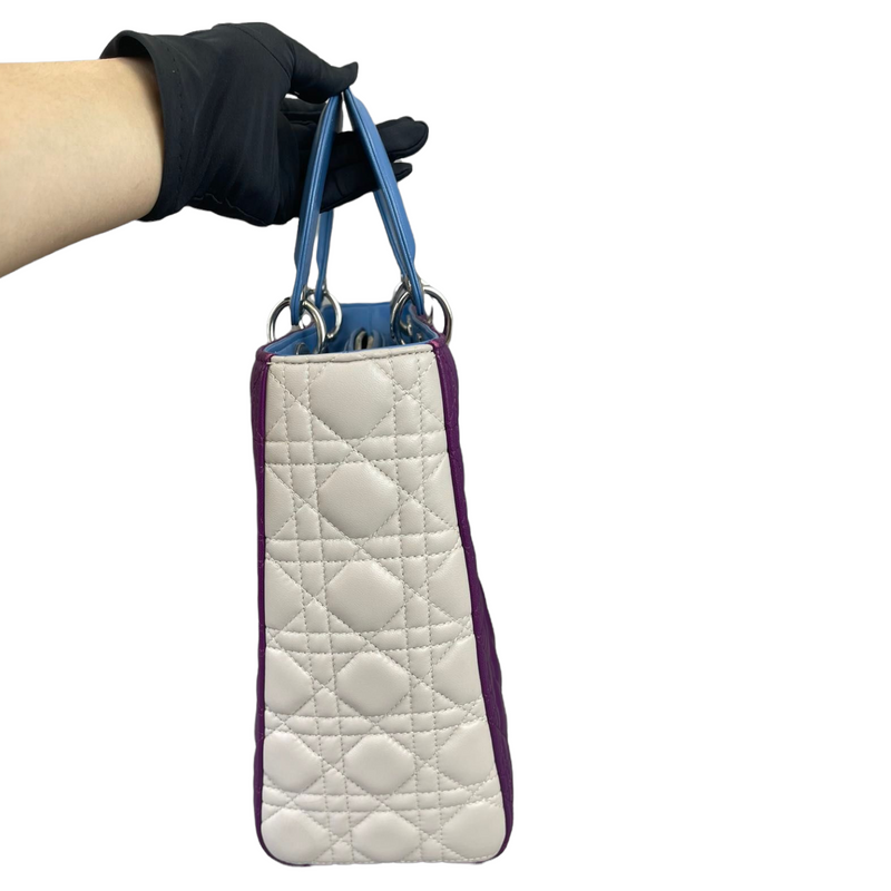 Lady Dior Large Lambskin Tri Colour SHW