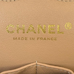 Double Flap Jumbo Dark Beige GHW