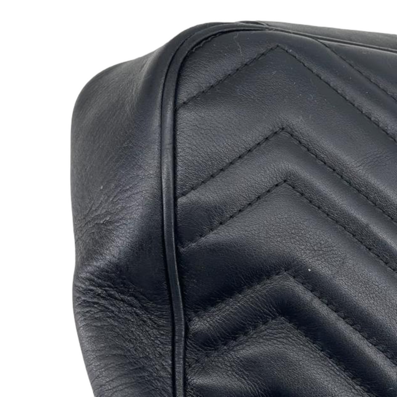 Medium GG Marmont Bag Calfskin Black GHW