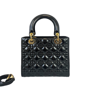 Medium Lady Dior Patent Black GHW