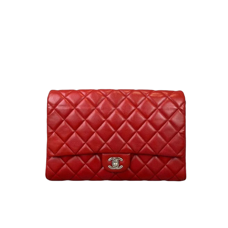 Timeless Clutch in Caviar Leather Red SHW