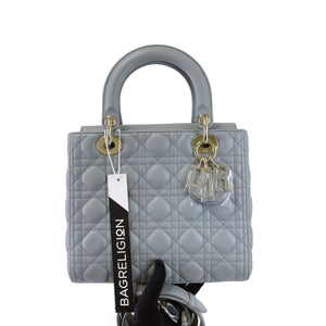 Lady Dior Medium Grey Enamel LGHW