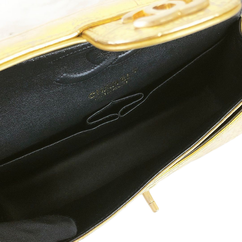 Embossed Calfskin Medium Classic Gold GHW