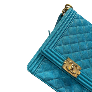 Vertical North South Boy Caviar in Blue GHW