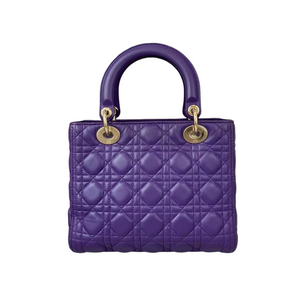 Medium Lady Dior Lambskin Purple GHW