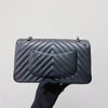 Classic Flap Medium Chevron Caviar Black RHW