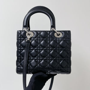 Classic Lambskin Medium Lady Dior Black SHW