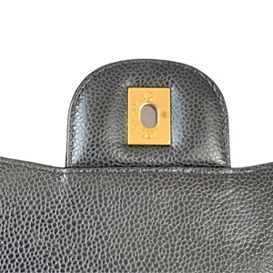 Single Flap Jumbo Black Caviar GHW