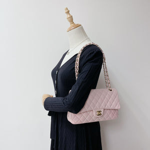 Classic Double Flap Medium Pink lambskin GHW