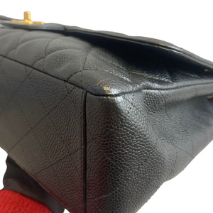 Single Flap Maxi Caviar Black GHW