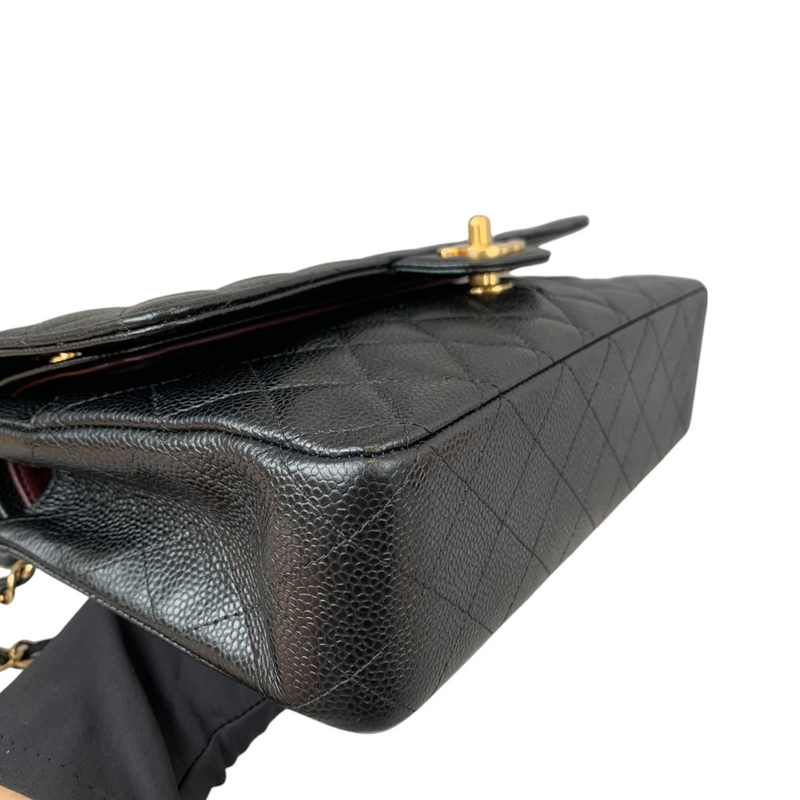 Medium Classic Flap Caviar Black GHW