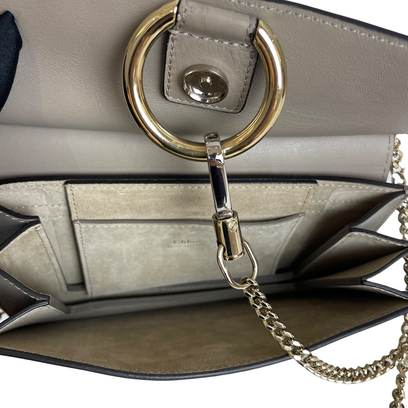 Faye Crossbody Small Leather Grey GHW