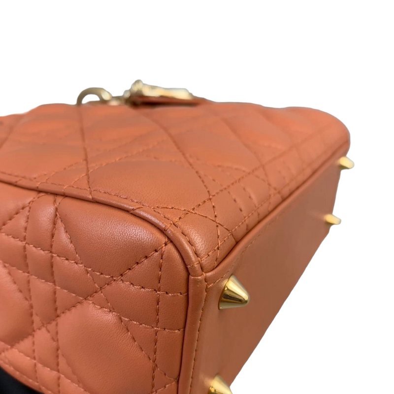 Small ABC Dior Lucky Badges Lambskin Orange GHW