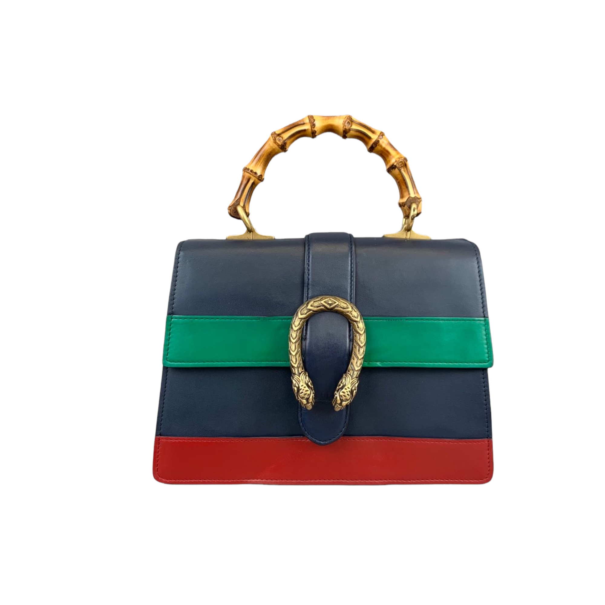 Medium Dionysus Bamboo Handle Calfskin Blue Bag Religion