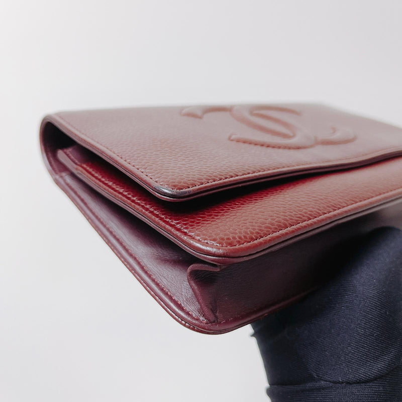 Timeless CC Wallet on Chain Burgundy