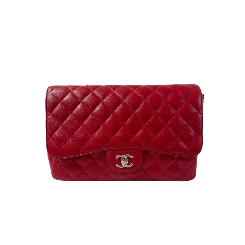 Single Flap Jumbo Caviar Red SHW