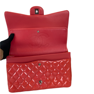 Double Flap Maxi Patent Coral SHW