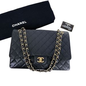 Classic Single Flap Maxi Caviar Black GHW