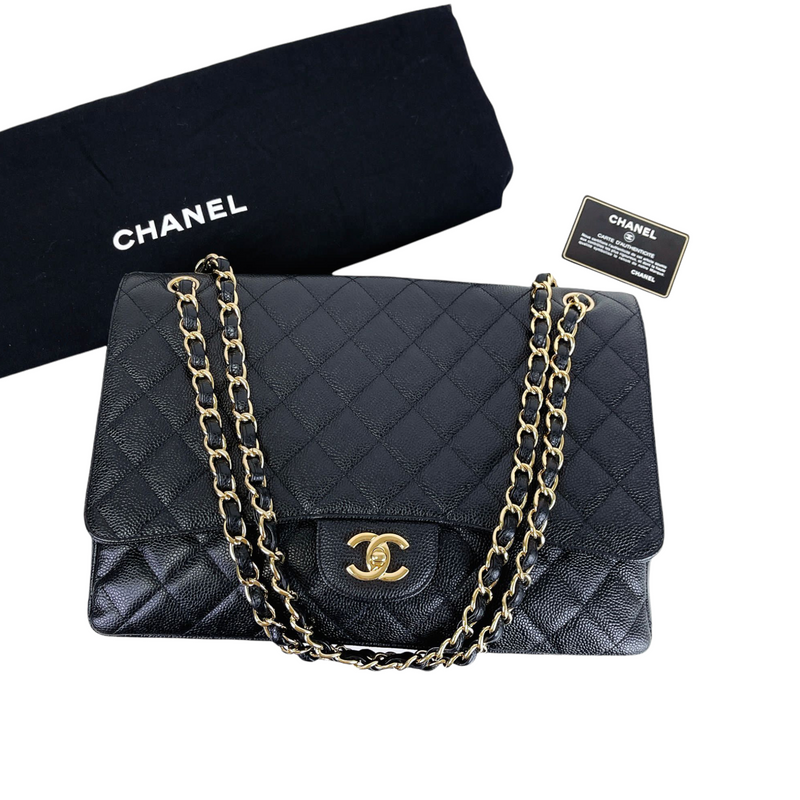 Chanel Classic Quilted Jumbo Single Flap Black Caviar