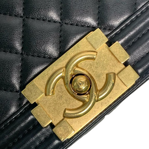 Boy Old Medium Lambskin Black GHW