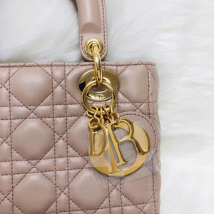 My Lady Dior Lucky Badges Cannage Lambskin Small Bag in Beige with GHW