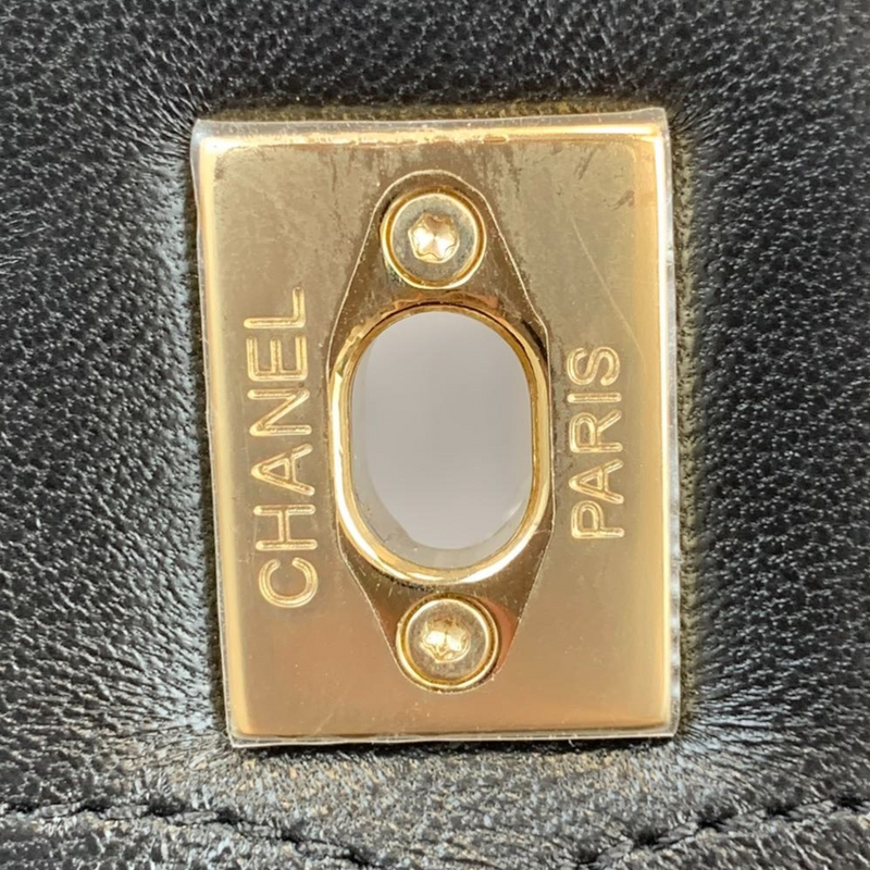 Chanel Small Melody black grained calfskin gold hardware