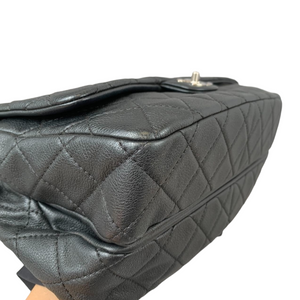 Quilted Double Gusset Washed Caviar black SHW