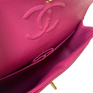 Classic Chevron Double Flap Medium Lambskin Pink GHW