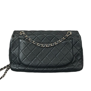 Quilted Double Gusset Washed Caviar black SHW