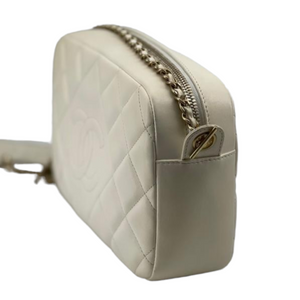 Matelasse Camera Bag White GHW