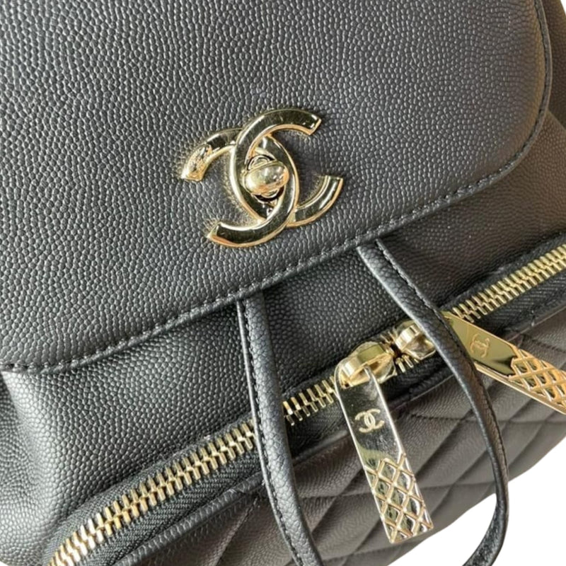Chanel Black Quilted Caviar Business Affinity Bag Large