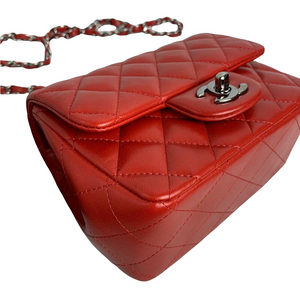 Classic Flap Square Mini Lambskin Red DSHW