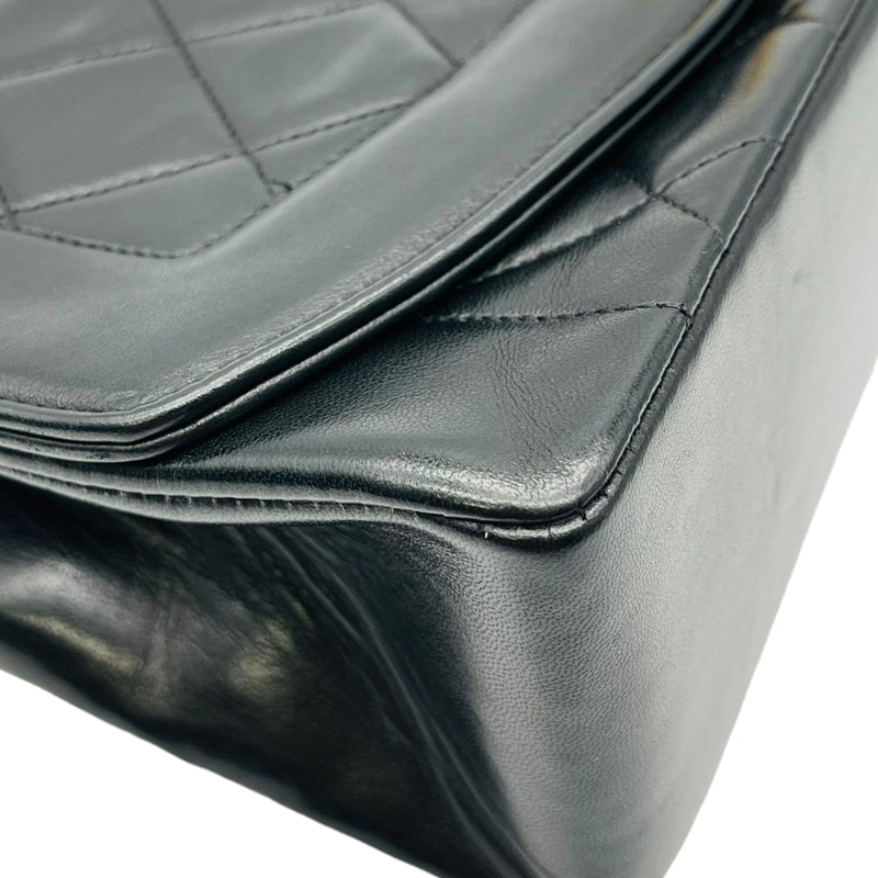Small Classic Diana flap Black Lambskin GHW